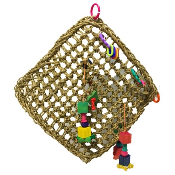 Pure Natural Straw Parrot Hammock – Cozy Bird Nest Bed - Image 2