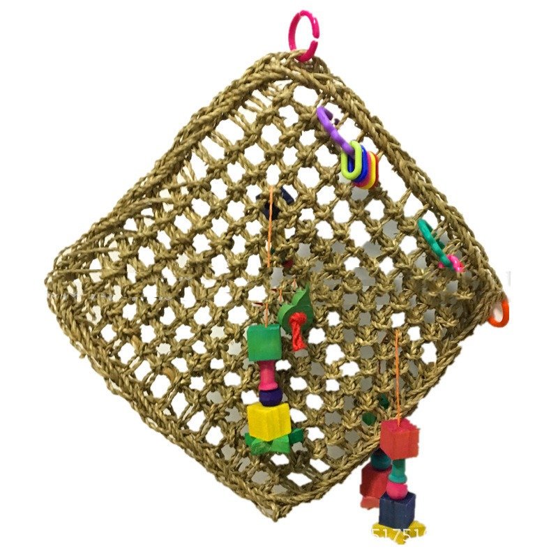 Pure Natural Straw Parrot Hammock – Cozy Bird Nest Bed - Image 2